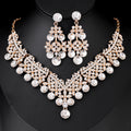 Black Silver Tone Red Crystal Garland Crystal Seven Designs Metal Necklace and Earring Set view 7