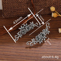 Antique Silver Rose Vine Ear Climber Cuff Pair Floral view 4