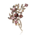 Rhinestone Floral Branch Brooch Purple Blue Crystal Pin view 5