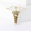 Caduceus Medical Staff Brooch Winged Snake Pin Four Colors view 6
