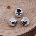 Faceted Nugget Large Hole Spacer Bead in Antique Silver and KC Gold and Antique Gold Metal view 2