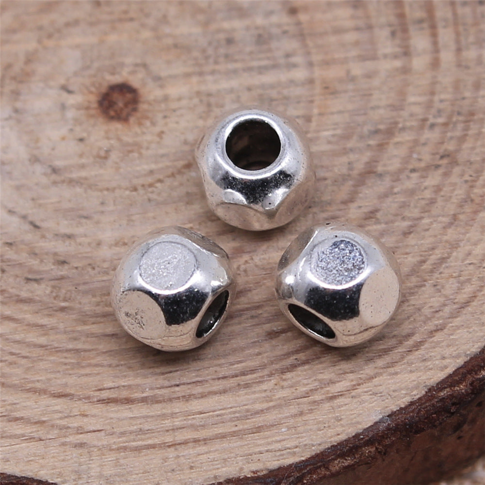 7x7mm 0.75g Multicolor Zinc Alloy Round Large Hole Spacer Beads for Bracelet Necklace DIY Jewelry Making