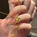 Gold Tone Horse Talisman Pendant Necklace For Distinctive Statement Styling view 1
