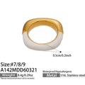 Enamel and Crystal Open Rings in Seven Gold Tone Color Styles view 12