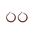 Red Textured Wavy Hoop Earrings in Two Sizes with Detailed Finish view 5