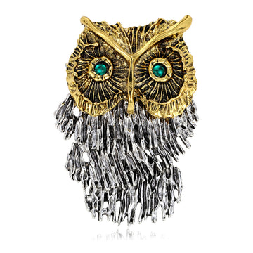 Owl Metal Brooch Pin for Jackets and Lapels Pictured Design
