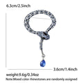 Crystal Snake Brooch with Teardrop Dangle in Four Colors view 6