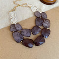 Chunky Acrylic Bead Statement Necklace Gold Chain Seven Colors view 8
