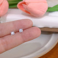 White Square and Pink Round Crystal Look Stud Earrings view 8