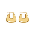 Hollow U Shape Gold Tone Hoop Earrings Latch Back Pair view 5