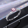 Round Solitaire Pave Ring In Silver, Gold, Rose, And Pink Variants view 3