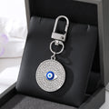 Gold and Silver Tone Crystal Evil Eye Clip Keychains in Six Designs view 5