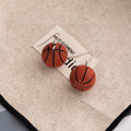 Orange Basketball Three Dimensional Novelty Hook Earrings view 3