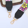 Floral Print Canvas Wrist Strap With Gold Tone Swivel Clasp view 4