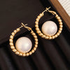 Gold Pearl Hoop
