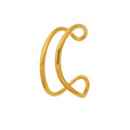 Sculptural Crossing Loop Open Cuff in Gold and Silver Tone view 5