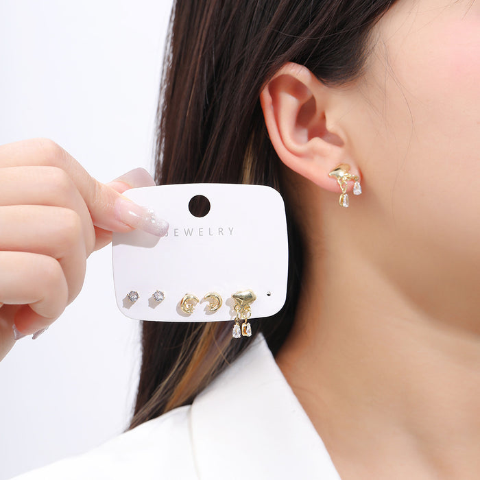 Mixed Gold and Silver Tone Multi Pair Small Stud Earring Card Sets