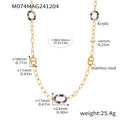 Leopard Acrylic Circle Long Sweater Necklaces Gold Steel view 8
