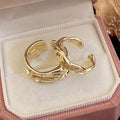 Two Piece Sculpted Open Ring Set In Silver Tone Or Gold Tone view 7