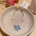 Pearl Shell and Blue Starfish Layered Necklace Decorative Jewelry Accessory view 4