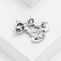Abalone Shell Pair Cats Brooch Antique Silver Tone view 4