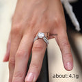 Round Clear Solitaire Triple-Split Pave Ring In Silver Tone view 4