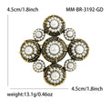 Pearl Circle Cluster Vintage Brooch in Antique Silver and Antique Gold view 5