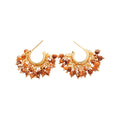 Beaded C Hoop Earrings in Gold and Silver Tone Colorways view 5