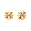 Gold Bubble Ball Cluster Zircon Center Stud Earrings view 5