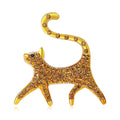 Long Tail Crystal Cat Brooch in Gold or Deep Blue Enamel view 5