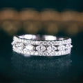 Silver Tone Marquise Center Pave Band Ring Sizes 6-10 view 2