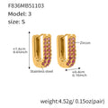 Gold U Hoop Pavé Zircon Earrings Multi Color Sizes view 9