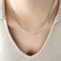 Double Layer Love Script Heart Pendant Necklace Set view 7