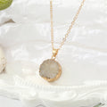 Gold and Silver Tone Druzy Style Pendant Necklaces in Eight Designs view 11