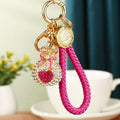 Pearl Accent and Crystal Heart Fortune Pouch Strap Keychains view 5