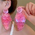 Colorful Disc Cluster Grape Drop Stud Earrings Fashion Jewelry view 6