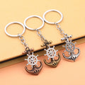 Metal Anchor And Ship Wheel Keychain, Three Color Finishes view 1