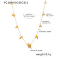 Gold Chain Irregular Natural Stone Station Necklace Multicolor view 8