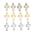 Openwork Cross Metal Charms in Gold Bronze and Silver Tones view 5