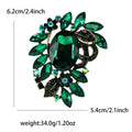 Oval Crystal Leaf Brooch with Faceted Stones for Jackets and Scarves view 8