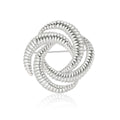 Textured Interlocking Loop Brooch in Silver or Gold view 5