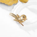 Green Gold Tone Owl Crystal Enamel Metal Brooch Pin 5.7 x 3.4 cm view 4