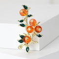 Colorful Berry Branch Brooch With Faceted Crystals And Polished Metal Details view 3