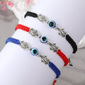 Silver Tone Turtle Blue Evil Eye Adjustable Cord Bracelets view 1