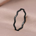 Smooth Wavy Ultra-Slim Band Ring In Four Metal Tones view 6