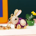 Jeweled Fortune Rabbit Keychains with Plain Braided Fortune and Wrist Loops view 6