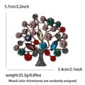 Antique Gold Rhinestone Money Tree Brooch Multicolor Coffee view 6
