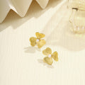 Gold Tone Flower Heart and Pearl Look Stud Earring Collection view 5