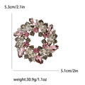 Colorful Crystal Wreath Brooch With Polished Metal And Sculpted Decorative Details view 8