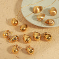 Chunky Teardrop Stud Earrings Gold Steel Multi Styles view 2